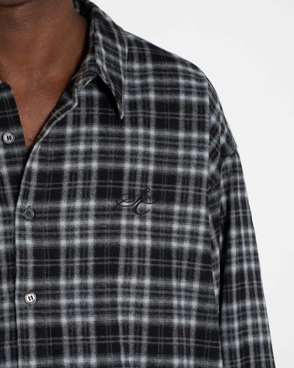 Checkered flannel shirt gray